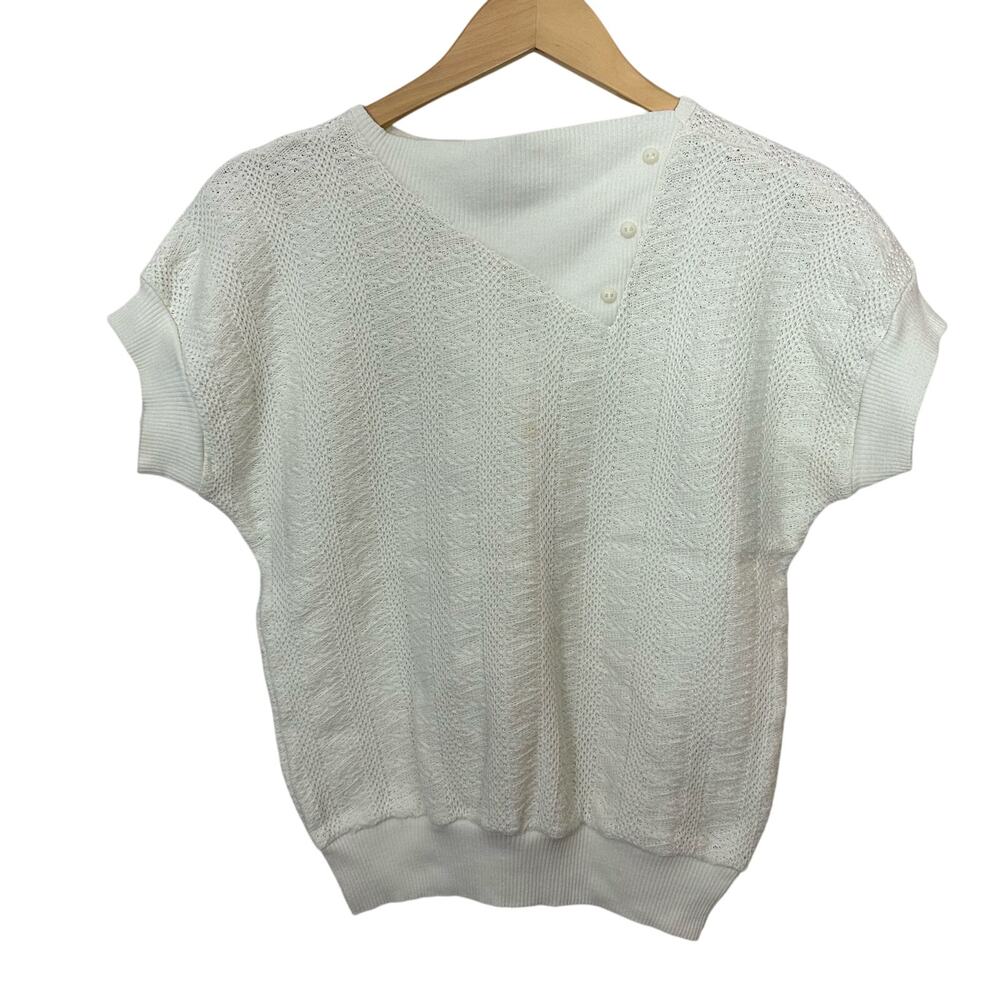 Vintage Peppermint‎ Casuals New York Women's Sweater Medium USA Made Cream 80s